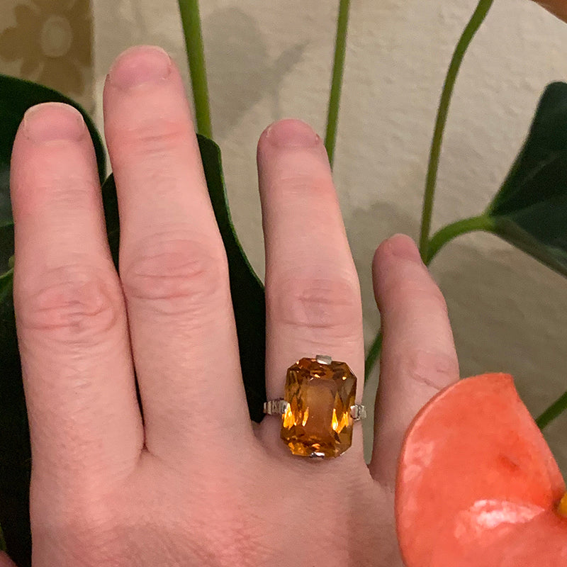 Fabulous Art Deco Citrine Ring