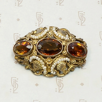 Opulent Austro-Hungarian Citrine Brooch