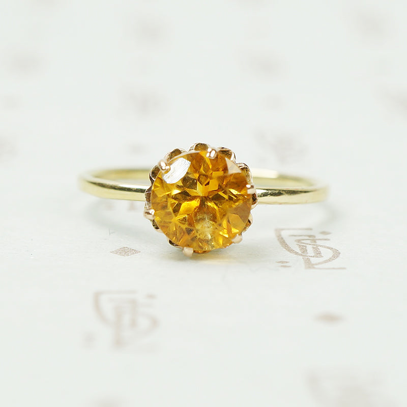 Sunshine Citrine Solitaire in Gold