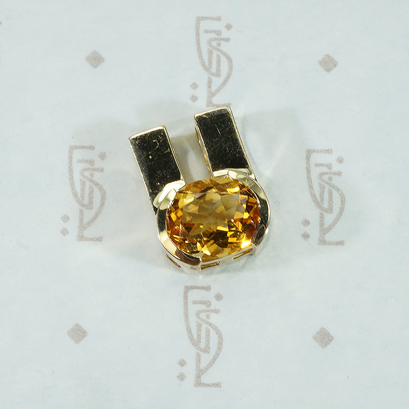 Classic Gold Vintage Citrine Slide Pendant
