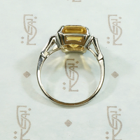 Retro Citrine Cocktail Ring in White Gold