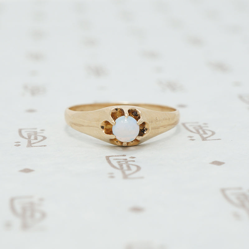 rose gold claw set opal ring