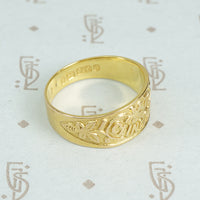 I cling to thee 9ct gold band c1878 top view