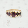 georgian 5 stone garnet ring