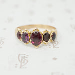 georgian 5 stone garnet ring