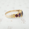 georgian 5 stone garnet ring side view