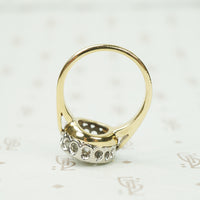 Platinum on Gold Vintage Diamond Cluster Ring