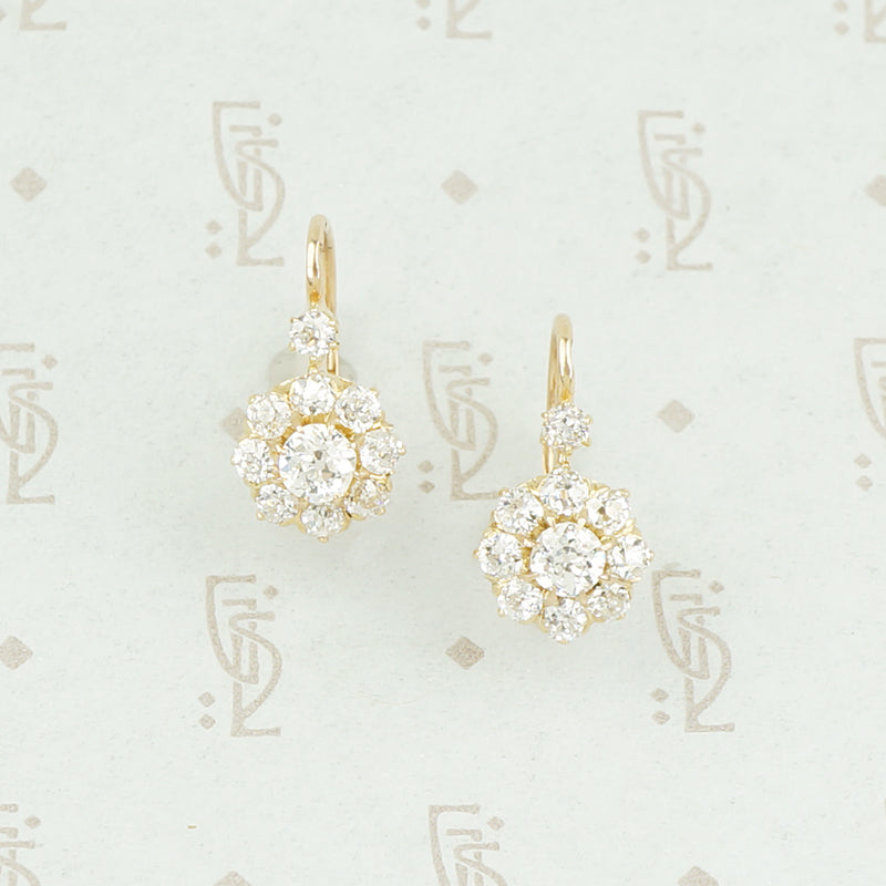antique diamond earrings clusters