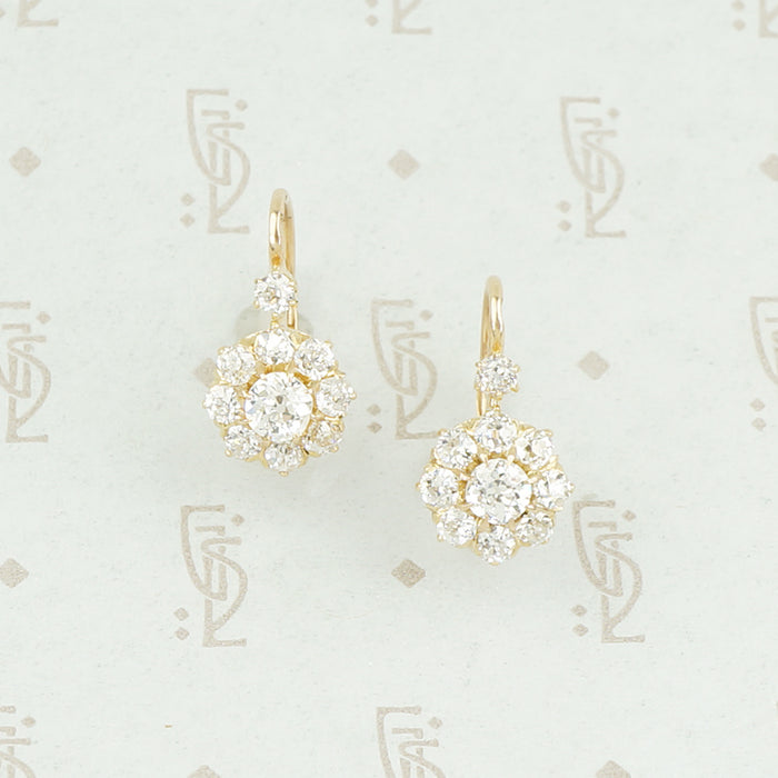 antique diamond earrings clusters