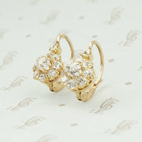 antique diamond earrings clusters side view