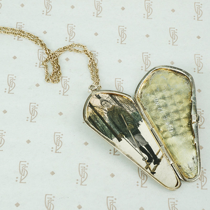 Vintage Sterling Silver Coffin Shaped Locket