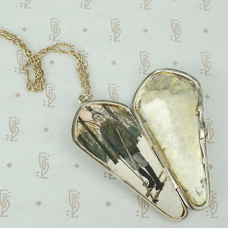 Vintage Sterling Silver Coffin Shaped Locket