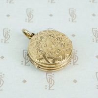 9ct locket with a 6 pence