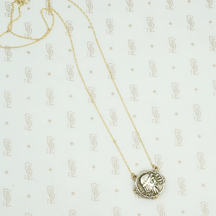 Vintage Silver Coin Pendant in Gold