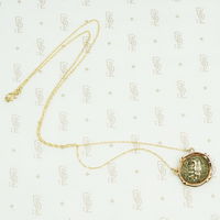 Vintage Silver Coin Pendant in Gold