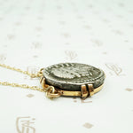 Vintage Silver Coin Pendant in Gold