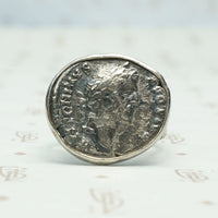 Roman Coin in Handmade Silver Ring