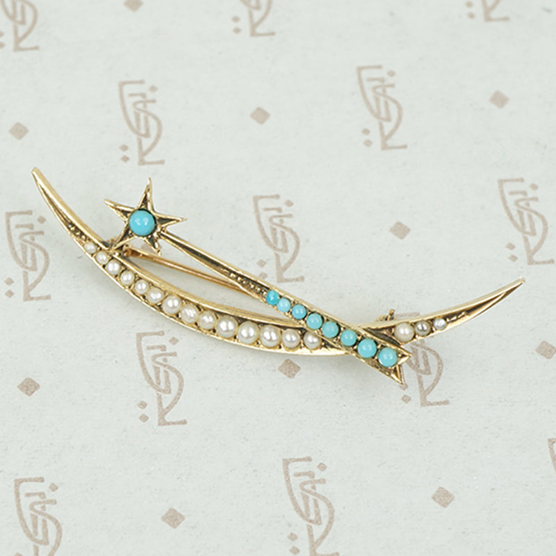 Delicate Victorian Shooting Star Brooch