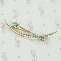 Delicate Victorian Shooting Star Brooch