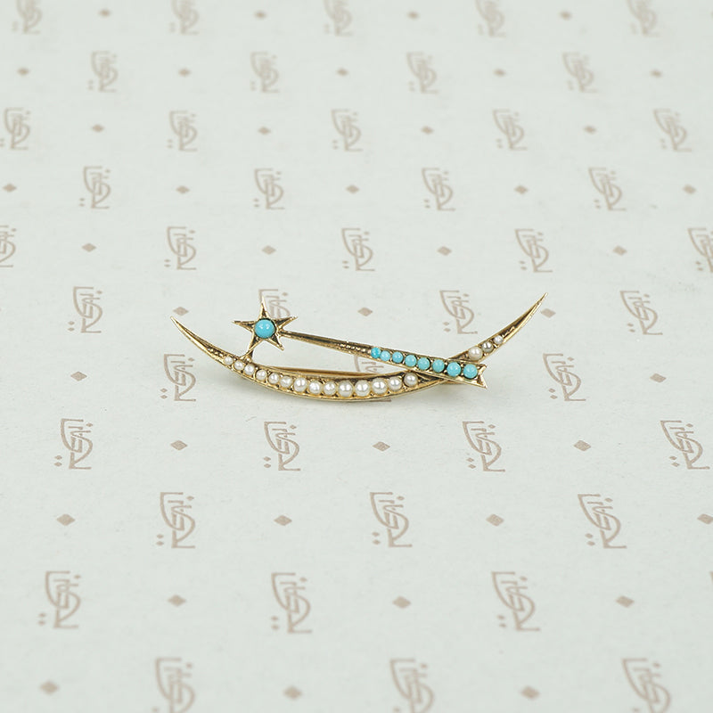 Delicate Victorian Shooting Star Brooch