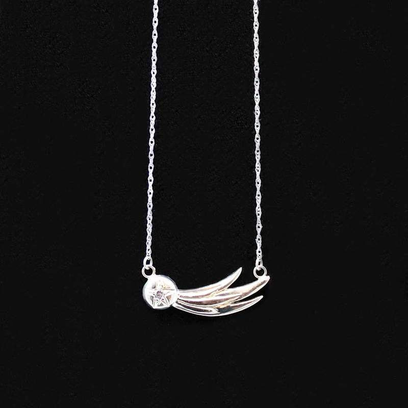 Diamond Set Comet Necklace in White Gold by 720