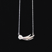 Diamond Set Comet Necklace in White Gold by 720