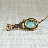 Gem Set 18k Gold Comet Brooch