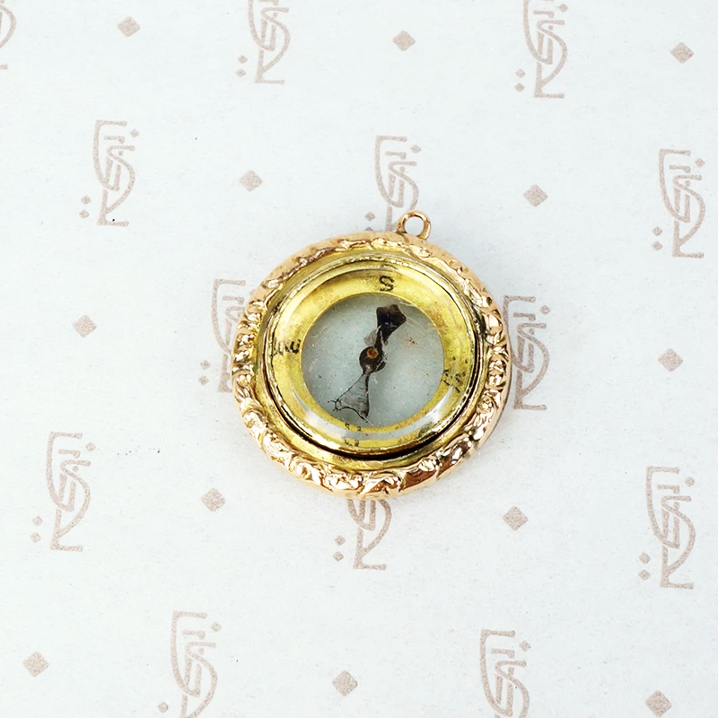 9ct rose gold 19th century compass pendant