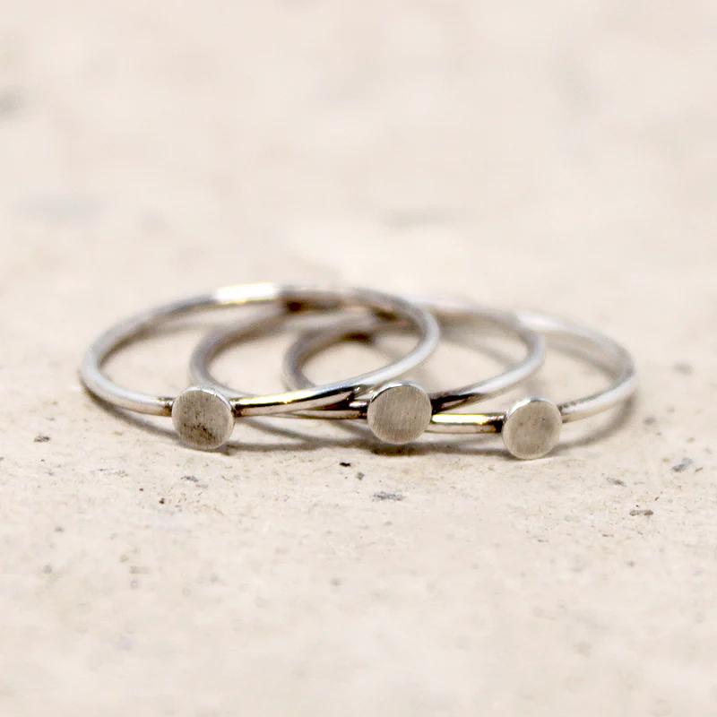 Confetti Dot Stacking Rings in Sterling from Favor
