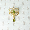 Edwardian Convertible Peridot and Pearl Pendant Pin
