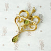 Edwardian Convertible Peridot and Pearl Pendant Pin