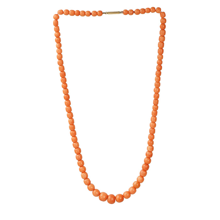 Lovely Strand of Natural Red Antique Coral Beads