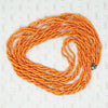 triple strand super long 54" coral necklace