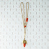 gold and coral acorn necklace