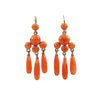antique red coral drop earrings