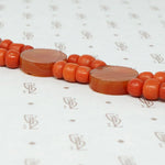 Antique Organic Bead and Carnelian Bracelet Cannetille 18k Clasp