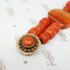 Antique Organic Bead and Carnelian Bracelet Cannetille 18k Clasp