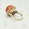 1950s Carved Red Daisy Ring in 18k