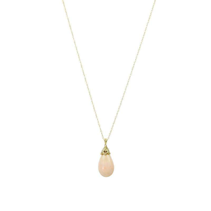 Coral Drop Necklace in 18k Gold by 720