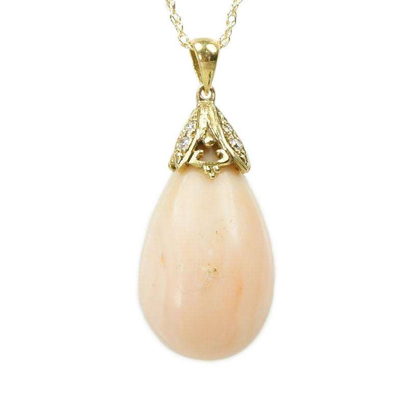 Coral Drop Necklace in 18k Gold by 720