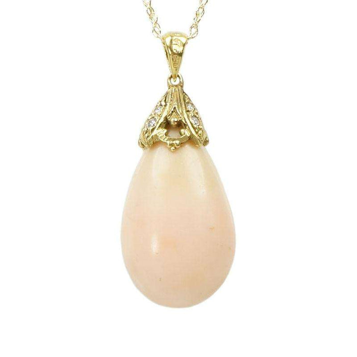 Coral Drop Necklace in 18k Gold by 720