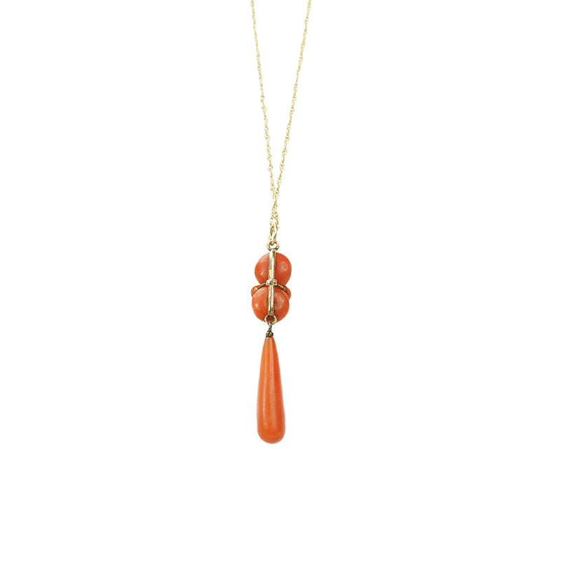 Victorian Coral Drop Necklace