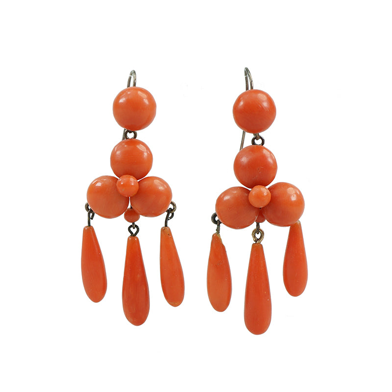 antique coral earrings