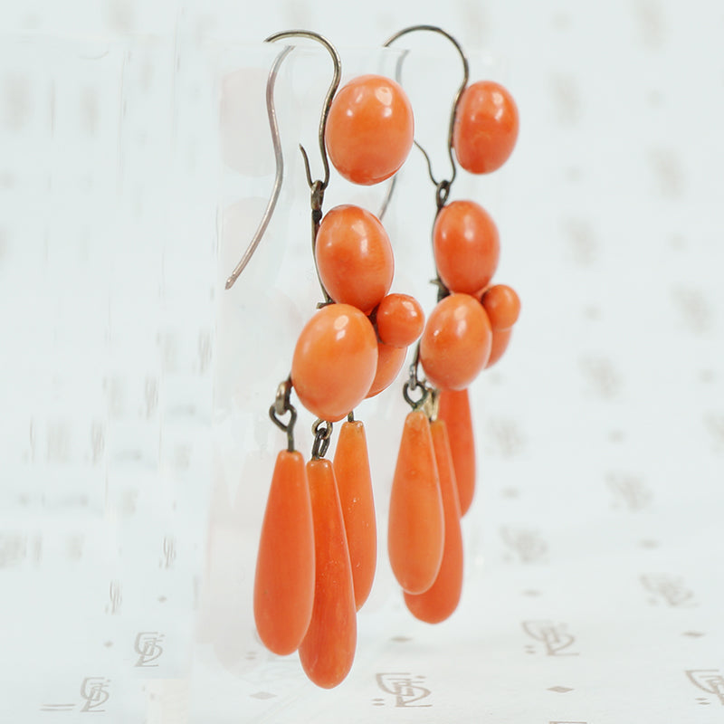 antique coral earrings