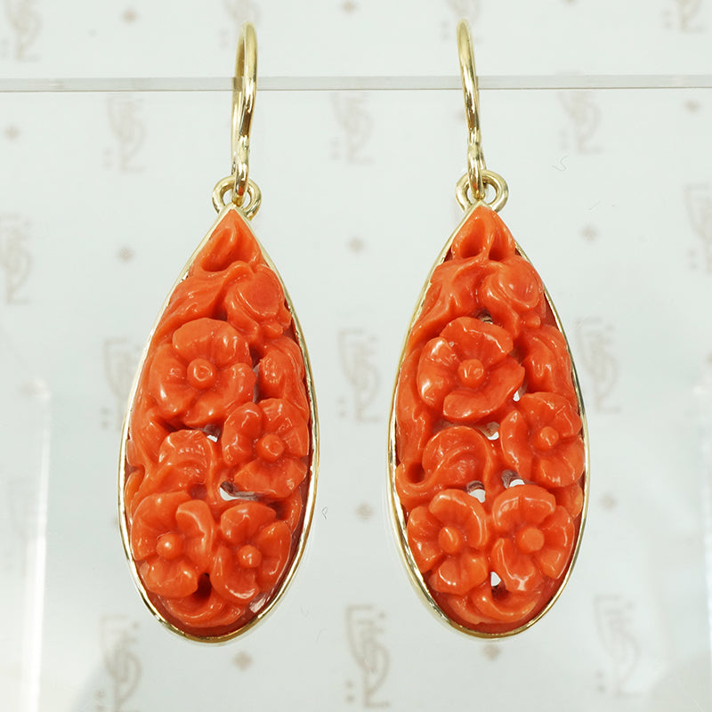 The Carved Coral Elegant Ear Drops
