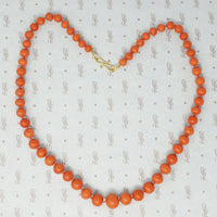 antique graduated strand of coral beads