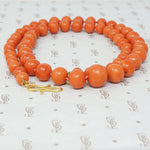 antique graduated strand of coral beads