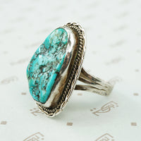 turquoise and sterling signed cortez ring