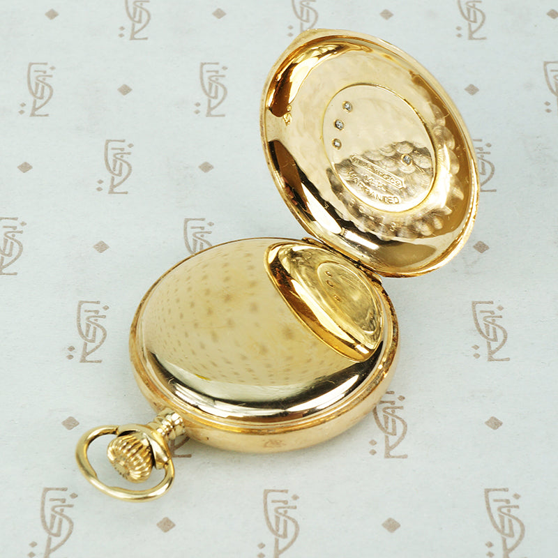 Crescent Moon and Star Gold Pendant Watch