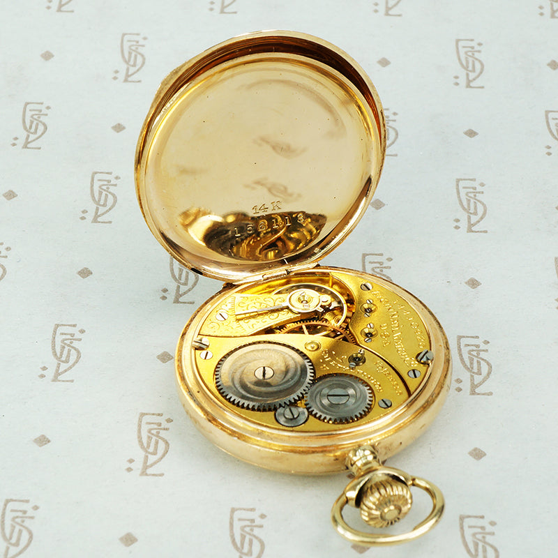 Crescent Moon and Star Gold Pendant Watch